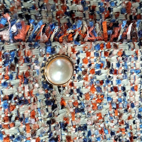 Draper's & Damon's Tweed Pearl Buttons Fun Colorful Chic Dressy Jacket Blazer - Picture 5 of 12
